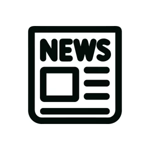 Rounded Lineart News Publication Paper Daily Information Icon Graphic