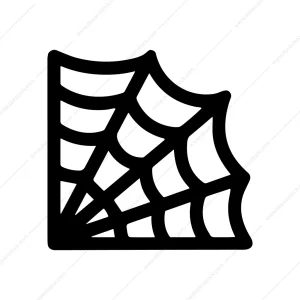Black Outline Spiderweb Corner Graphic Element Design