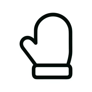 Minimalist Outline Mitten Handwear Winter Accessory Icon