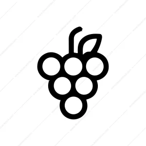 Simple Outline Grape Fruit Bunch Minimalist Icon