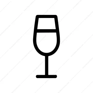 Outline Minimalist Wineglass Drinkware Simple Line Art Icon