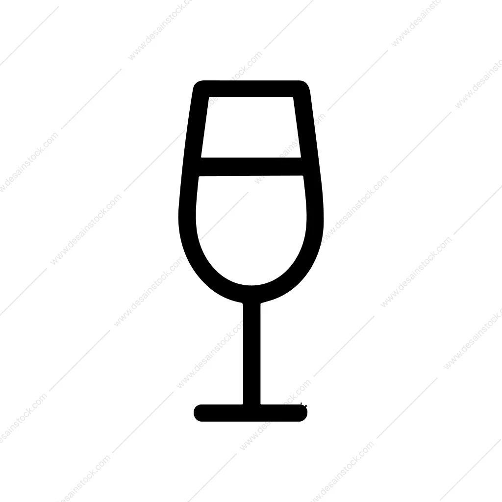 Outline Minimalist Wineglass Drinkware Simple Line Art Icon