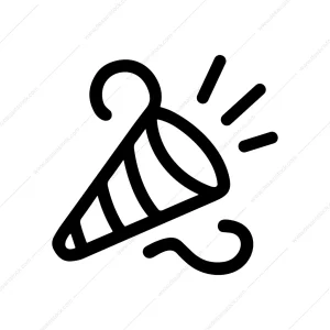 Outline Handdrawn Party Confetti Celebration Icon Shape