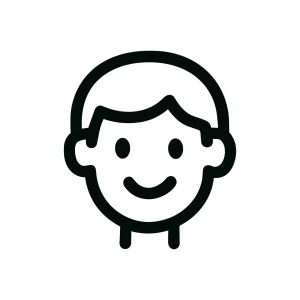 Simple Line Drawing Boy Face Cheerful Expression Avatar Illustration Graphic