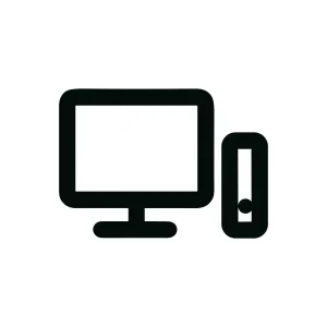Simple Outline Computer System Device Minimalist Icon