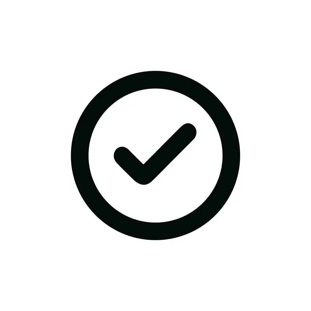 Outline Handdrawn Circle Checkmark Sign Shape Mark Icon
