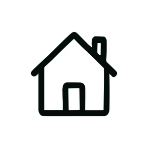 Simple Handdrawn Home Shape Line Art Outline Icon Symbol