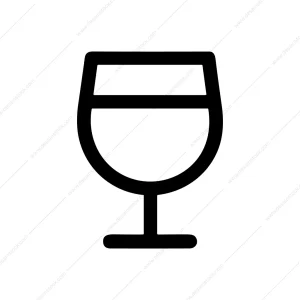 Simple Outline Black Wineglass Drinkware Element Icon