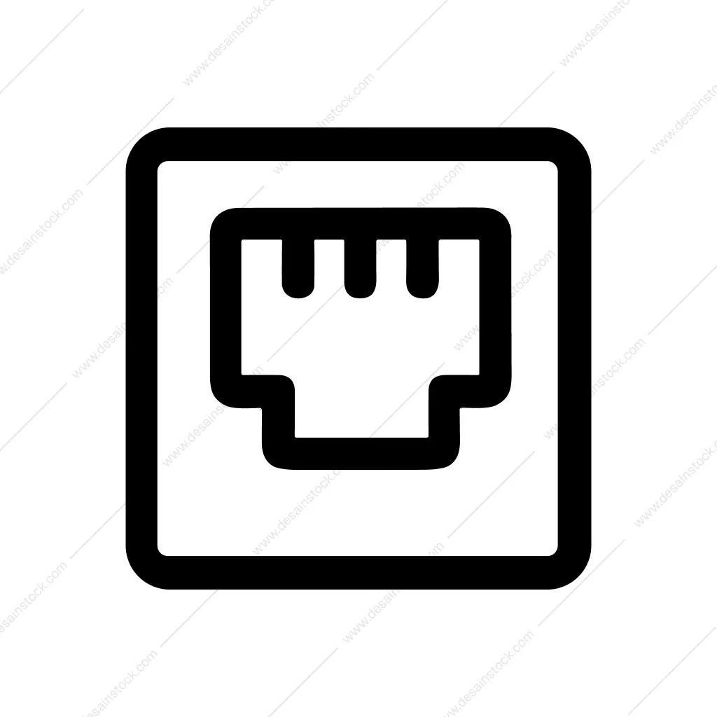 Minimalist Outline Network Port Jack Interface Icon