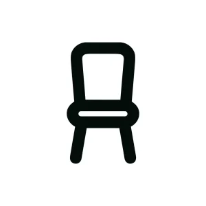 Minimalist Black Line Art Chair Seat Icon