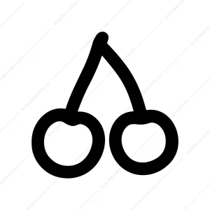 Simple Outline Two Cherry Fruit Shape Icon