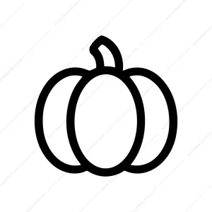 Simple Outlined Pumpkin Minimalist Style Harvest Icon Graphic