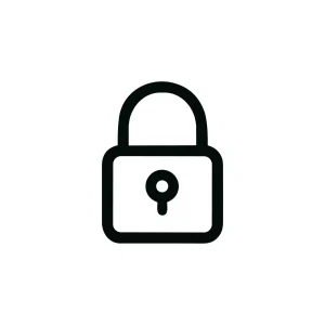 Minimalist Outline Padlock Access Security Symbol Shape Icon Element