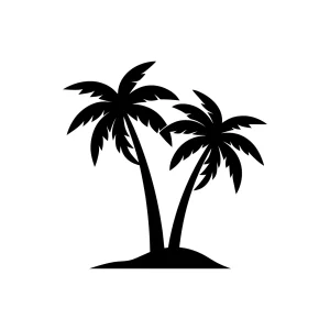 Simple Silhouette Tropical Palm Tree Illustration Graphic