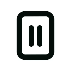 Minimalist Outline Rounded Rectangle Pause Button UI Element Icon