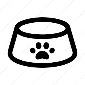 Outline Simple Food Bowl Paw Print Minimalist Icon