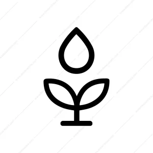 Simple Outline Water Drop Plant Growth Icon