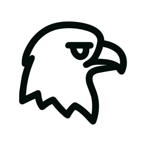 Simple Outline Bald Eagle Head Icon Symbol