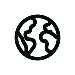 Simple Line Art Earth Globe Map Outline Icon Graphic Element