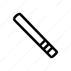 Simple Line Art Baton Police Equipment Icon