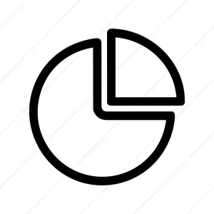 Simple Line Pie Chart Diagram Statistic Icon