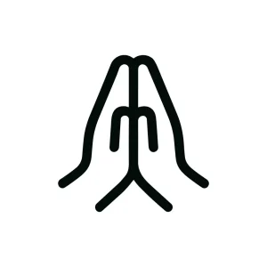 Simple Outline Praying Hands Gesture Minimalist Icon