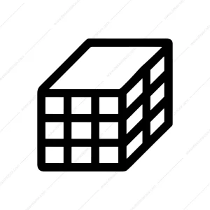 Simple Outline Geometric Cube Shape Box Icon