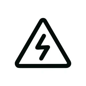 Simple Handdrawn High Voltage Triangular Caution Sign Symbol