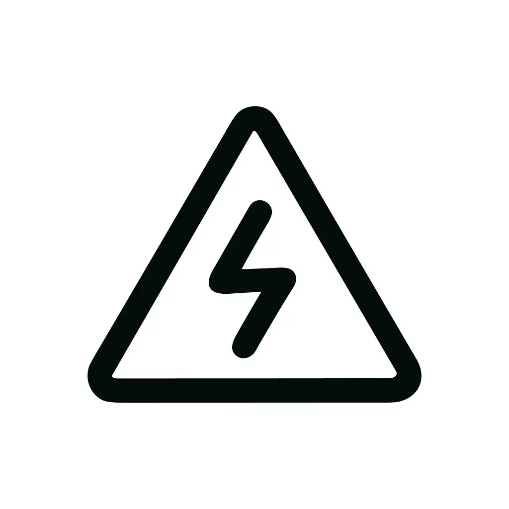 Simple Handdrawn High Voltage Triangular Caution Sign Symbol