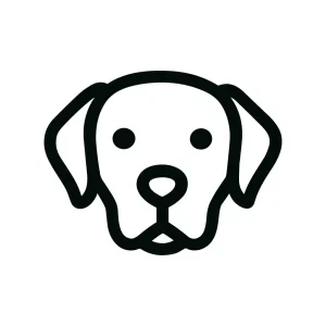 Minimalist Outline Dog Face Breed Graphic Element