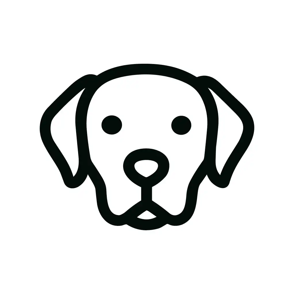Minimalist Outline Dog Face Breed Graphic Element