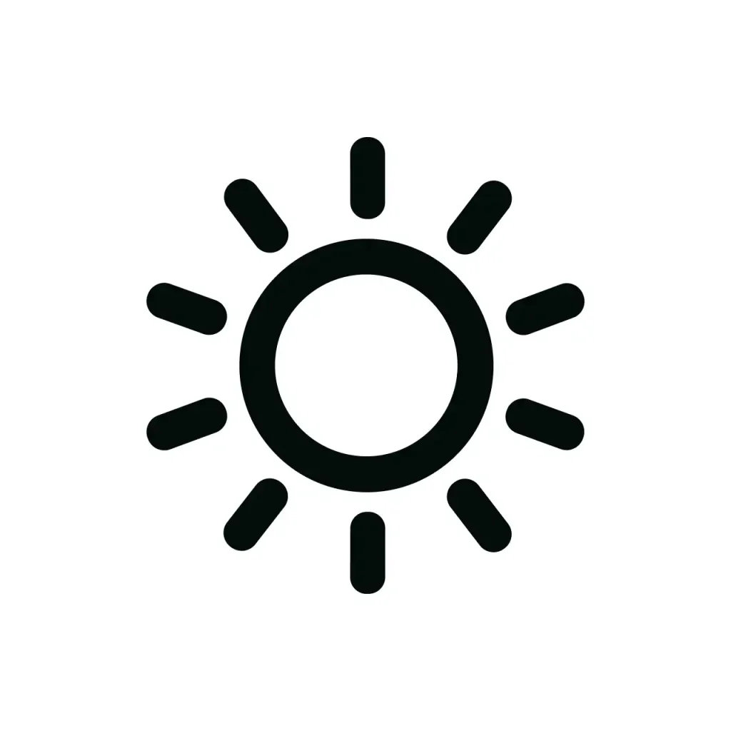Simple Lineart Shining Sun Outline Shape Weather Forecast Icon