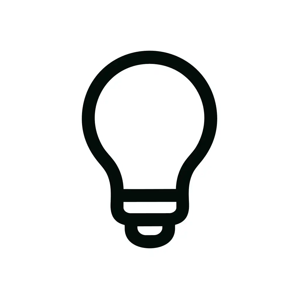 Simple Outline Lightbulb Idea Creative Thinking Symbol Icon