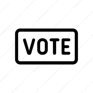 Simple Outline Rectangular Vote Sign Box Icon