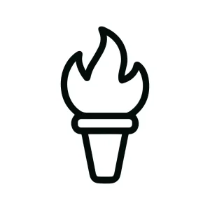 Simple Line Torch Fire Flame Icon Element
