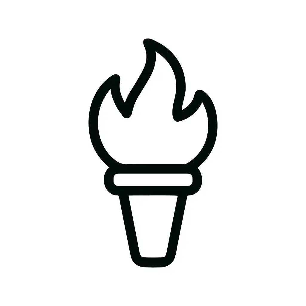 Simple Line Torch Fire Flame Icon Element