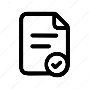 Outline Simple Document Checkmark Verified Sign Icon