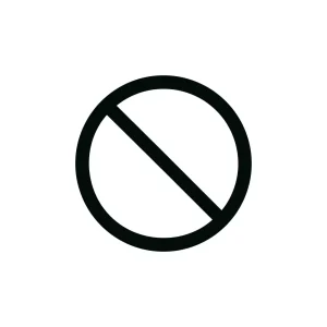 Simple Flat Style Circle with Slash Shape Prohibition Sign Icon Illustration