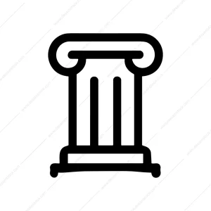 Minimalist Line Art Column Architecture Landmark Icon Symbol