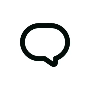 Simple Outline Message Bubble Icon Minimalist Black and White Communication