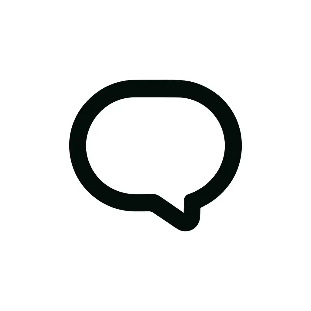 Simple Outline Message Bubble Icon Minimalist Black and White Communication