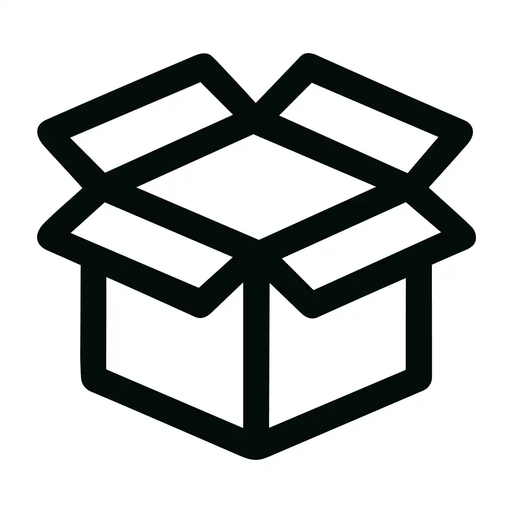 Outline Simple Open Box Minimalist Delivery and Shipping Icon Illustration