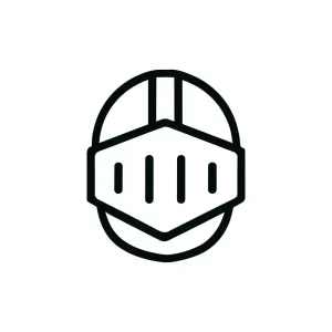 Outline Stroke Knight Helmet Icon Minimalist Style Symbol