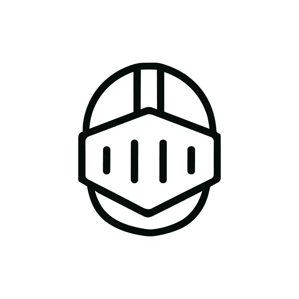 Outline Stroke Knight Helmet Icon Minimalist Style Symbol