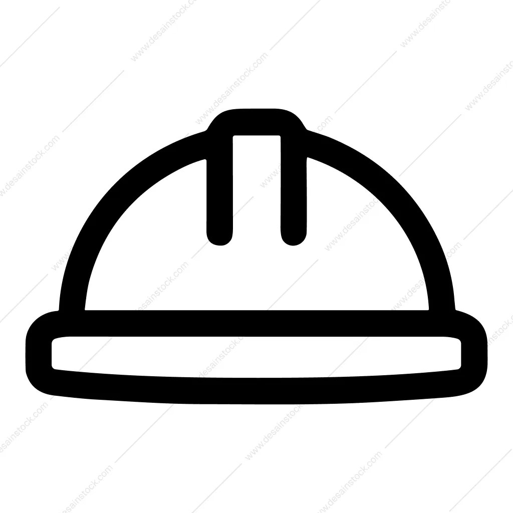 Simple Outline Hardhat Safety Helmet Equipment Icon