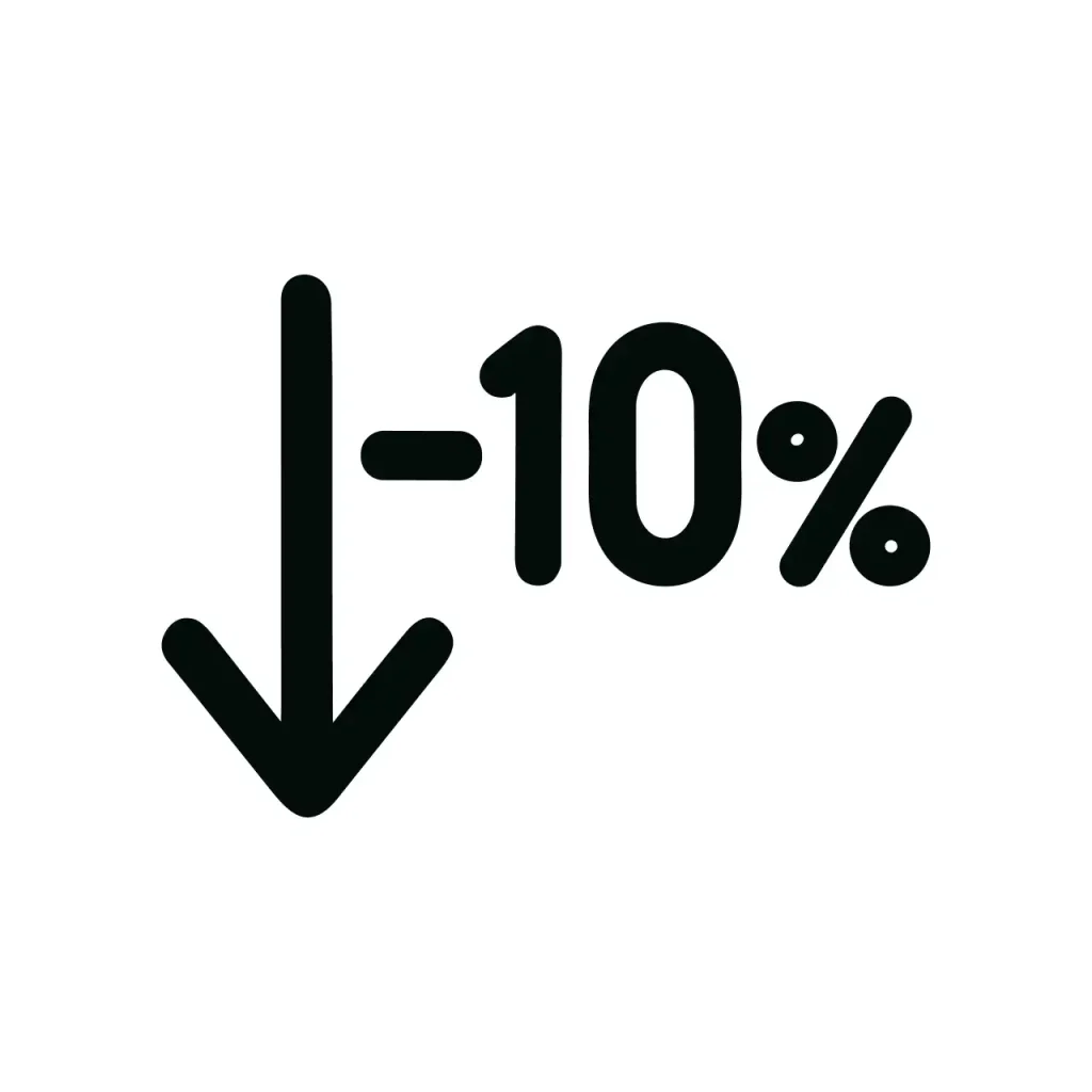 Simple Outline Decrease Percentage Ten Percent Drop Down Arrow Icon