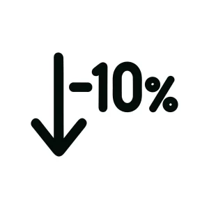 Simple Outline Decrease Percentage Ten Percent Drop Down Arrow Icon