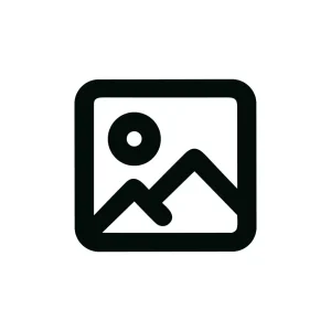 Simple Outline Image Gallery Icon with Mountain and Sun in Frame