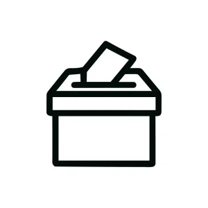 Outline Minimalist Ballot Box Paper Voting Icon