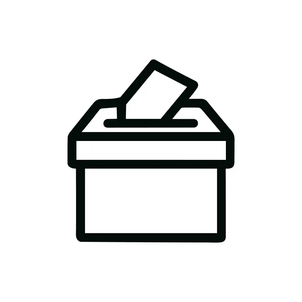Outline Minimalist Ballot Box Paper Voting Icon